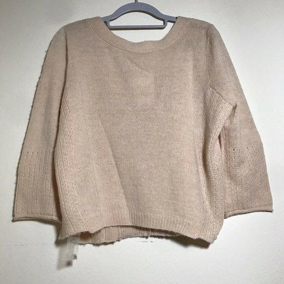 NWT Free People Cardigan Wool Blend Sequins Tan - Picture 5 of 7